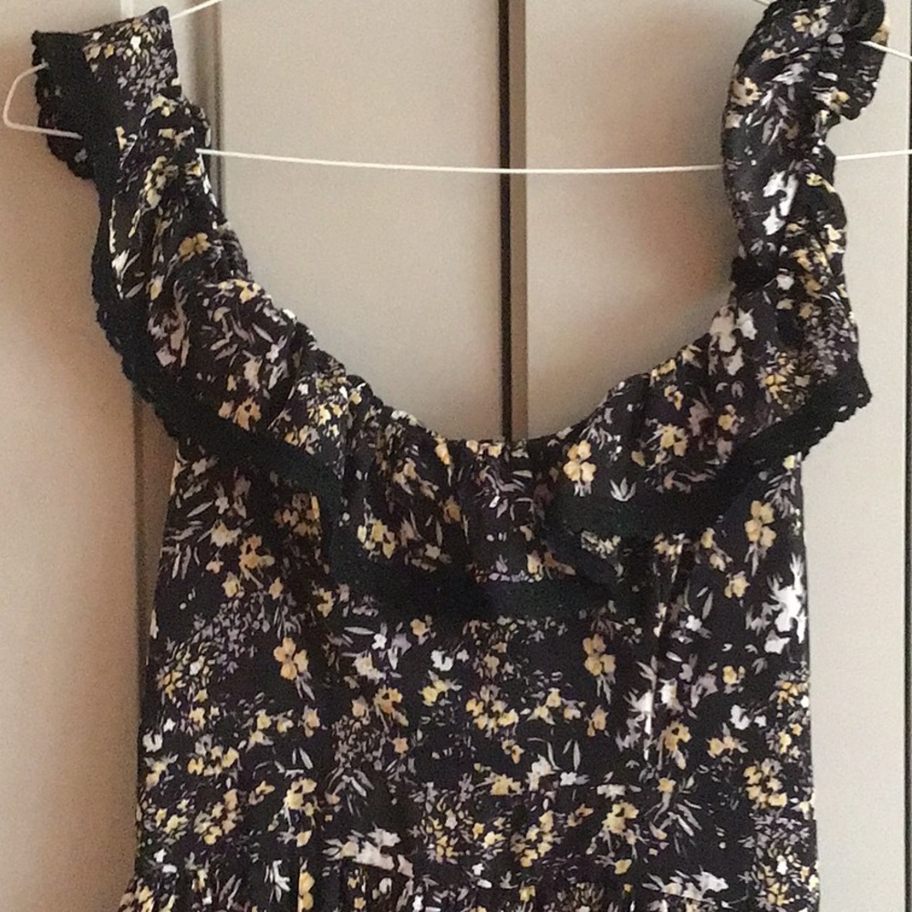 Free the Roses Ruffled Square Neck Maxi Dress. - Picture 3 of 5